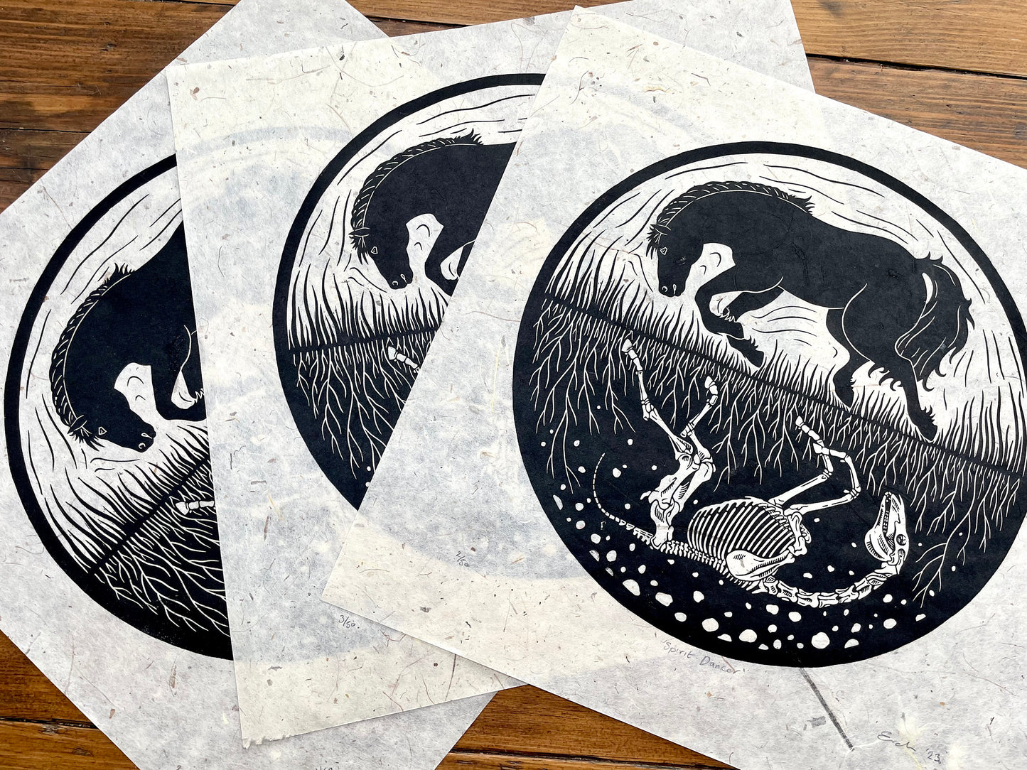 Spirit Dancer - linocut print