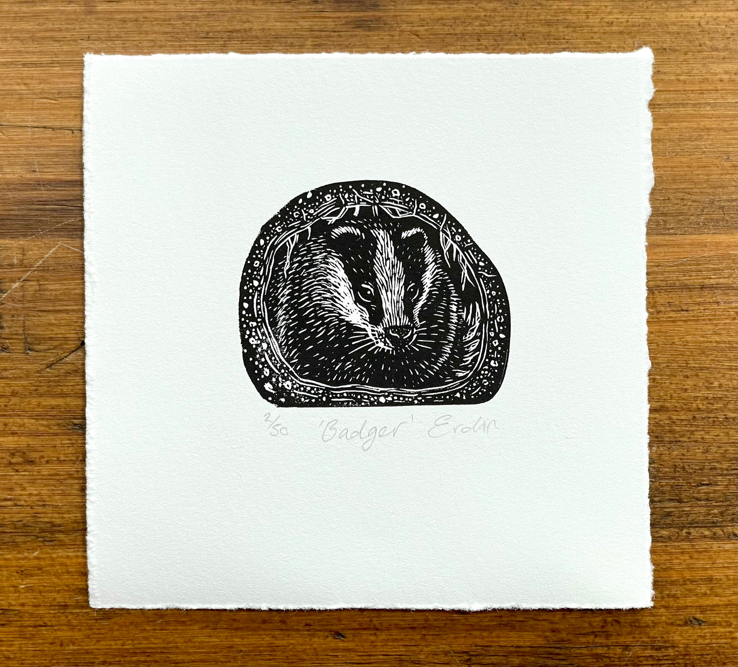 Badger wood engraving