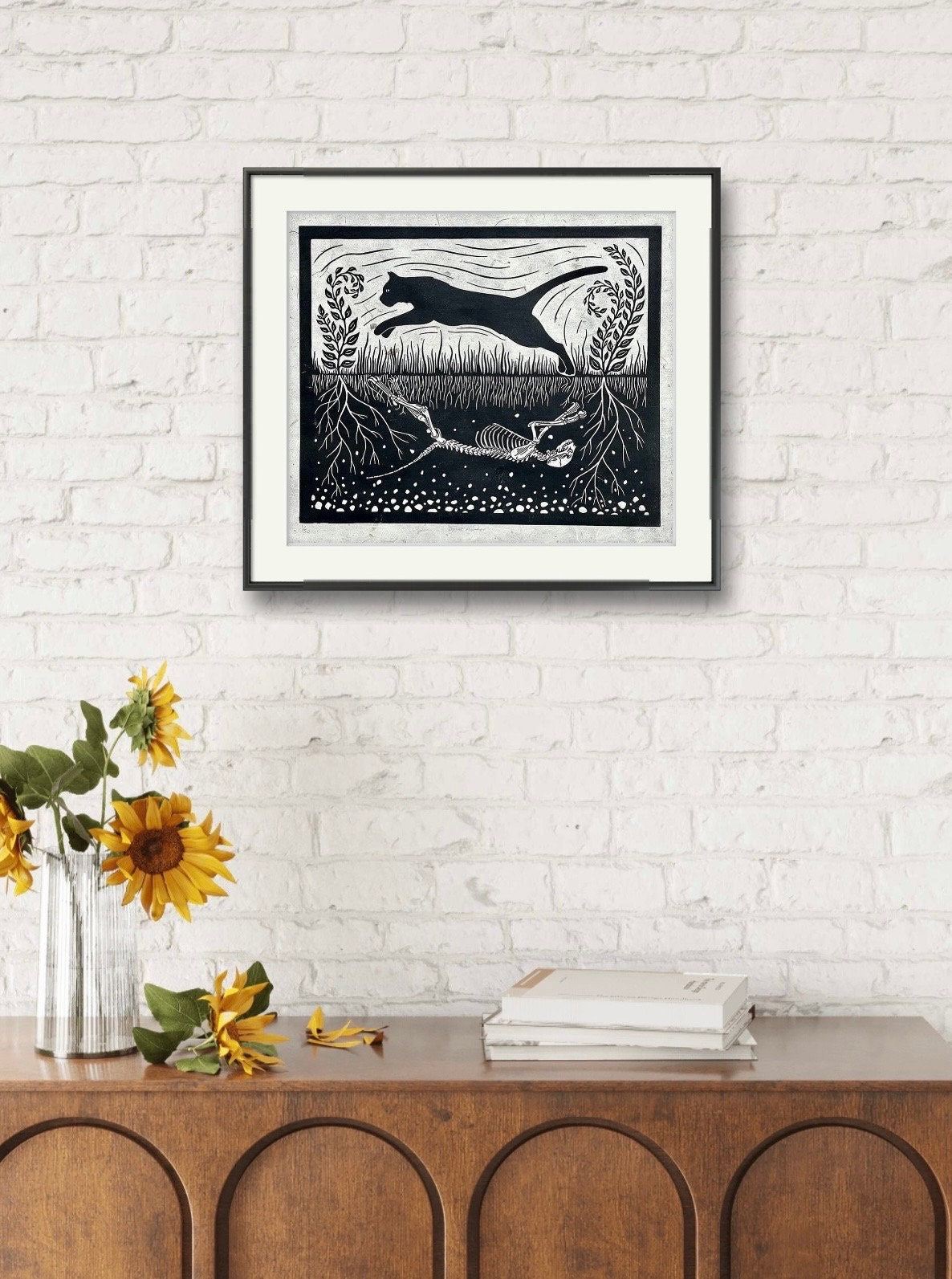 Spirit Hunter - linocut print