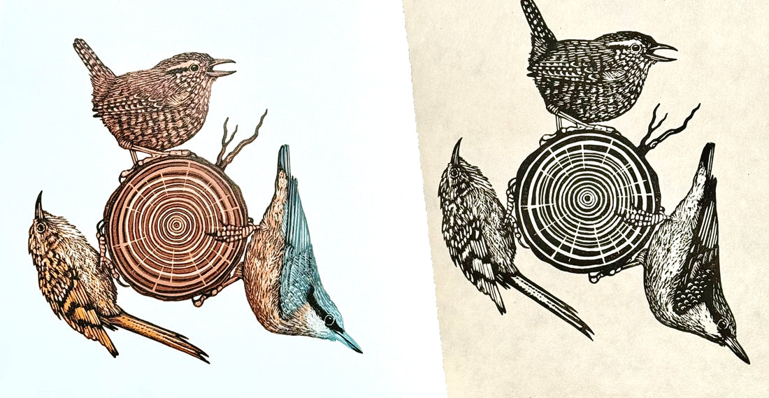 Linocut 'Circle Series'