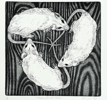 Three blind mice etching