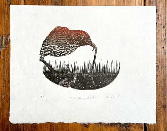 The Early Bird - wood engraving