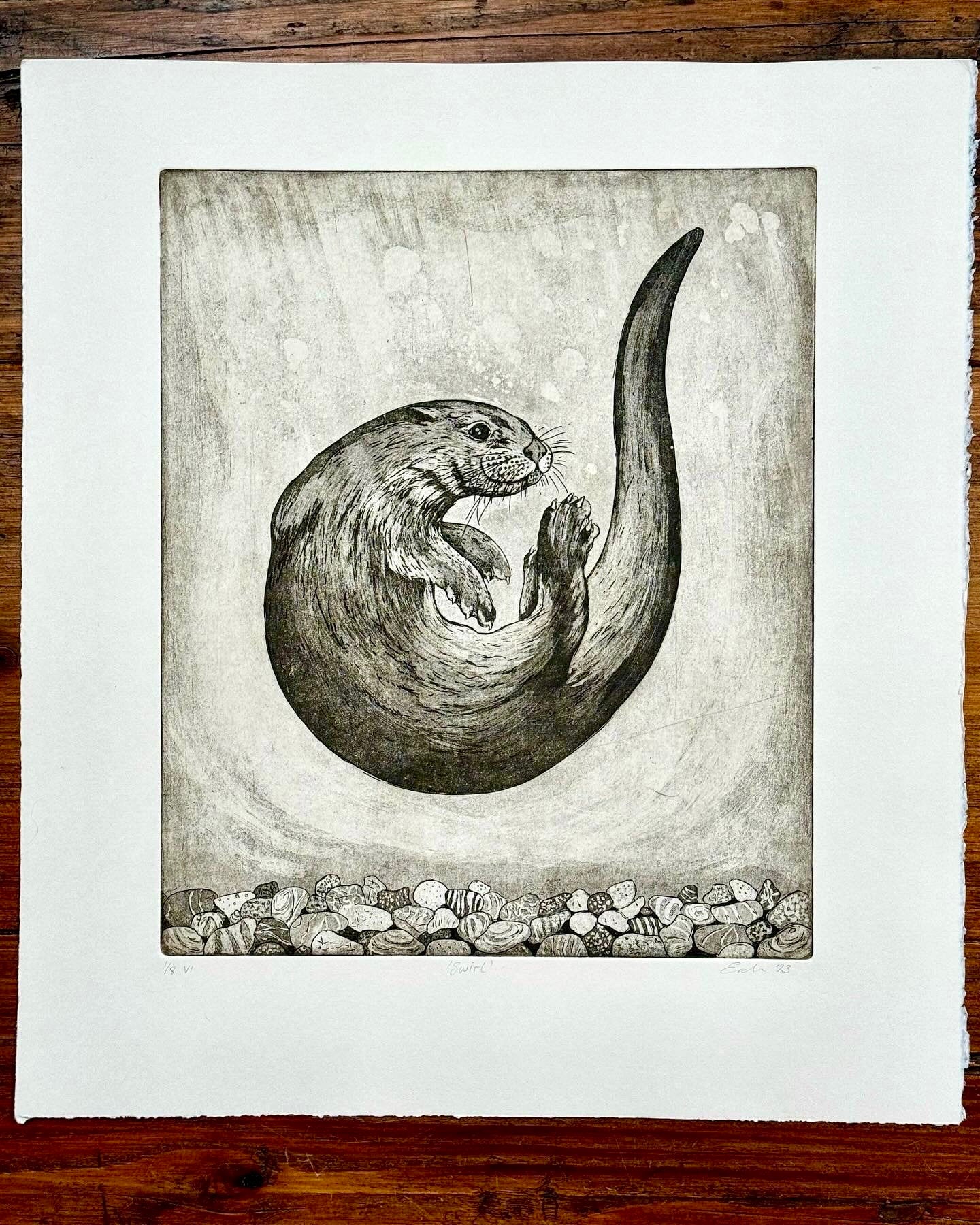 Otter aquatint etching