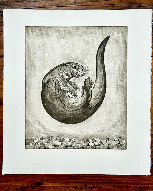 Otter aquatint etching